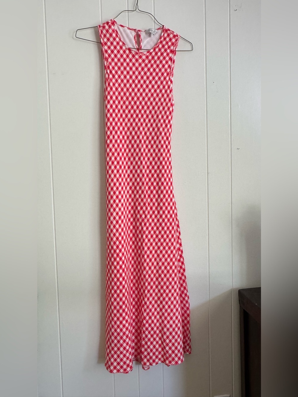 WAYF Red gingham maxi dress